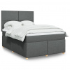 Box spring postel s matrací tmavě šedá 140x200 cm textil Šedá 3293597