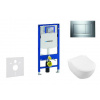 Geberit Duofix - Modul na závesné WC s tlačidlom Sigma30, lesklý chróm/chróm mat + Villeroy Boch - WC a doska, DirectFlush, SoftClose, CeramicPlus 111.300.00.5 NI6
