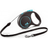 Vodítko FLEXI Black Design S lanko 5m/12 kg svetlomodré