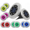 Solárna zapichovacia záhradná lampa - SLNEČNÉ LAMPY, ZÁHRADNÉ LAMPY RGB DISK 12x (Solárne žiarovky kladené záhradné lampy RGB disk 12x)