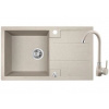 Laveo Set BARBADOS 76 kuchynský granitový drez 76x44 cm + batéria Granit 8 Béžová SBBA411T