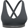 ICEBREAKER W Mer 125 Cool-Lite Sprite Racerback Bra, GRITSTONE HTHR-013 - L