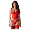 Obsessive Cupide Desir Corset & Thong Red