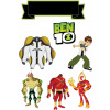 CUKROVÁ TLAČ Jedlý obrázok na tortu BEN TEN BEN 10 + POSTAVY MENO 18