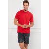 Italian Fashion Pánske pyžamo krátke Italian Fashion Fogo mega soft červené, Veľkosť XXL, Farba červená