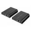 DIGITUS Predlžovač HDMI Cat.6 4K/60Hz s KVM USB 2.0 cez IP 1G až do 120m/200m, max. 253 prijímačov, dotykový displej - súprava (DS-55355)