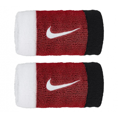 Nike Swoosh Double-Wide Wristbands - white/university red/black