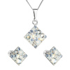 Sada šperkov s kryštálmi Swarovski náušnice a prívesok mix farieb kosoštvorec 39126.3 light sapphire