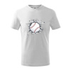 Baseball lopta v triku - Tričko detské bavlnené - 134 cm/8 rokov ( Biela )