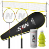 Súprava rakiet Nils NRZ204 + 2 ďalšie produkty (Sada 2 rakiet + 3 nylonových raketoplánov + sieť 630 cm na bedminton)