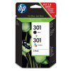 HP N9J72AE (301), originálny atrament, čierny/farebný, 2-pack