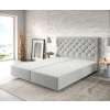 Boxspring posteľ Dream-Great 160x200 cm mikrovlákno strieborná sivá