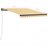 vidaXL Ručne zaťahovacia markíza s LED 300x250 cm žlto-biela - Žltá - 14782-156431