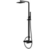 STEINBERG 160 nástenný sprchový systém s termostatom, horná sprcha 220 x 145 mm, tyčová ručná sprcha 1jet, matná čierna, 1602721S