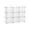 SONGMICS Plastová variabilná polica 9 boxov 123 x 93 x 31 cm