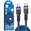 Kábel Polion USB typ C - USB typ C 2 m modrý