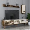 TV skrinka / Obývacia stena Valensiya - Walnut, Cream