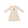 Dievčenské šaty ROMANTIC GIRL s dlhým rukávom - 116 - Béžová