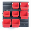 Závesná stena, držiak so 7 boxy, 400x110x400 mm, plast - ORDERLINE