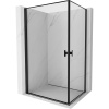 Mexen Mist-B Duo, 2-krídlový výklopný sprchový kút 70 x 100 cm, číre sklo-čierny rám, 8A2-070L-100P-70-70