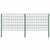 Plotový panel se sloupky železný 349 x 120 cm zelený 278662