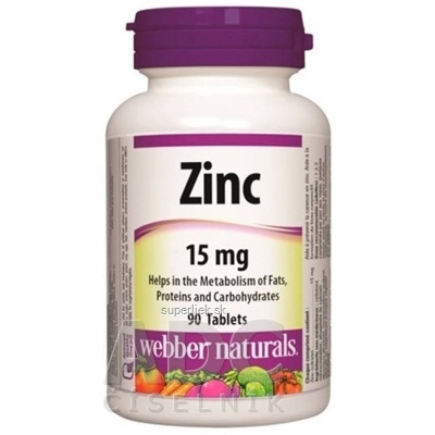 Webber Naturals Zinok 15 mg tbl 1x90 ks, 625273079517