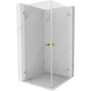 Mexen Lunar-B Duo, výklopný sprchový kút 70 x 70 cm, 8mm číre sklo, zlatý profil, 832-070L-070P-50-00