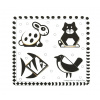 Bigjigs Toys dřevěné vkládací puzzle - černobílé tvary