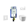 GEBERIT Modul na závesné WC s tlačidlom Sigma20, biela/lesklý chróm + Tece One - sprchovacia toaleta a doska, Rimless, SoftClose