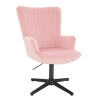 LuxuryForm DESIGN Kreslo AMADEO VELUR na čiernom kríži - ružové