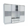 Casarredo UNIVERSAL 270 skria s posuvnými dverami, biele sklo