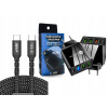 Sieťová nabíjačka Webski QC 3.0. 3x USB + TYP C + SILNÝ WEBOVÝ KÁBEL 200CM 100W 5A QC PD USB-C/USB-C (RÝCHLONABÍJACIA KABELKA 3xUSB TYP-C DLHÝ KÁBEL USB-C/USB-C 200cm 100W 5A)