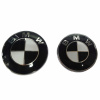 BMW ZNAČKA PREDNÁ ZADNÁ ČIERNA KOMPLET 82 mm 74 mm E46 E60 E90 F10 F30 X3 X5