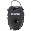 Zámok na bicykel OXFORD zvinovací lankový zámok RETRACTABLE COMBINATION LOCK, (dĺžka 0,75 m, hr. 2,4 mm, čierny) (LK100)
