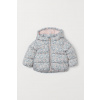 Detská bunda - H&M Down Jacket 80 (H&M kvetinová bunda sledovaná kapucňou 80)