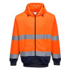 PORTWEST Portwest B317 Dvojfarebná mikina s kapucňou na zips - ​Oranžová-Navy, M ​Oranžová-Navy, M