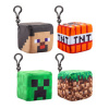 Minecraft plyšová kocka s figúrkou na kľúčenku 8 cm, 4 druhy