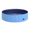 PawHut vaňa pre psov skladacia vaňa pre psov bazénik detské bazéniky bazén pre psy a mačky bazén plast+drevo modrý Ø120 x H30 cm