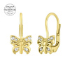 SILVEGO zlaté náušnice motýlci se Swarovski® Zirconia