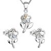 Sada šperkov s kryštálmi Swarovski náušnice, retiazka a prívesok biela kytička 39172.1
