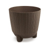 kvetináč 19,5cm RYFO N ECO WOOD DRF200NW-4625W kávový plastový