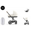 Cybex Platinum CYBEX Priam Travel Set + Cloud T Plus i-Size + Platinum Winter Footmuff off white 2025 chrome with brown details
