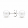 Stříbrné náušnice s říční perlou Mirella - Bílá