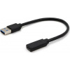 Gembird USB 3.1 AM to Type-C female adapter cable, 10 cm, black A-USB3-AMCF-01