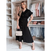 Čierne ľanové maxi šaty EY2606, ey2606-S/M S/M