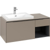 VILLEROY & BOCH Subway 3.0 závesná skrinka pod umývadlo (umývadlo vľavo), 2 zásuvky + regálový prvok, s LED osvetlením, 1001 x 516 x 422,5 mm, Taupe, C572L1VM
