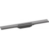Hansgrohe RainDrain Flex, vrchná sada sprchového žľabu 1200, skracovateľný, pre inštaláciu ku stene, kartáčovaný čierny chróm, HAN-56054340