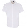 PREMIER PR 246 / Pánska popelínová elastická košeľa s krátkym rukávom - white 4XL