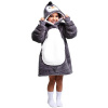 Noxxiez Hrejivá televízna mikinová deka s kapucňou Tučniak