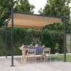 zahrada-XL Záhradný altánok so zaťahovacou strechou 3x3 m sivohnedý 318536